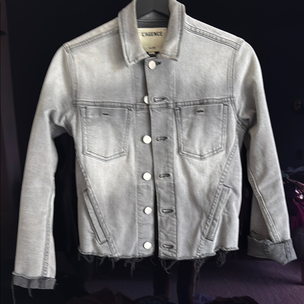 Women’s Light Gray Denim Jacket - Raw Hem